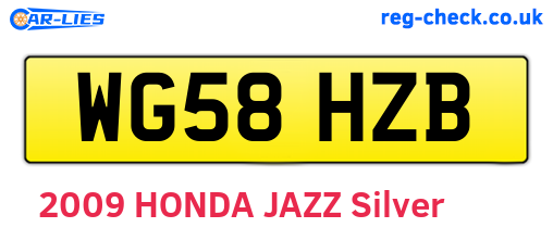 WG58HZB are the vehicle registration plates.