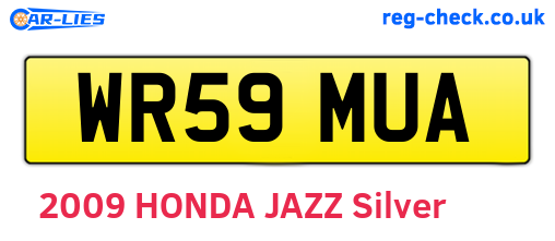 WR59MUA are the vehicle registration plates.