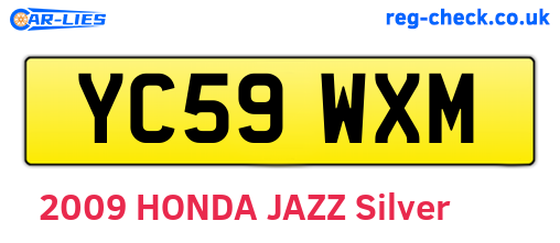 YC59WXM are the vehicle registration plates.