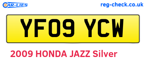 YF09YCW are the vehicle registration plates.