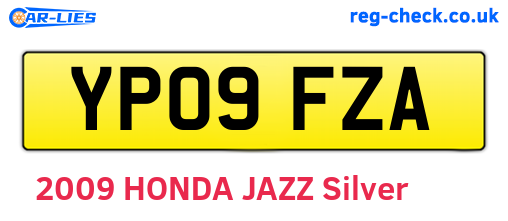 YP09FZA are the vehicle registration plates.