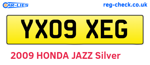 YX09XEG are the vehicle registration plates.