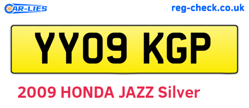 YY09KGP are the vehicle registration plates.