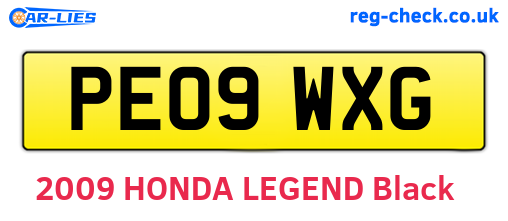 PE09WXG are the vehicle registration plates.