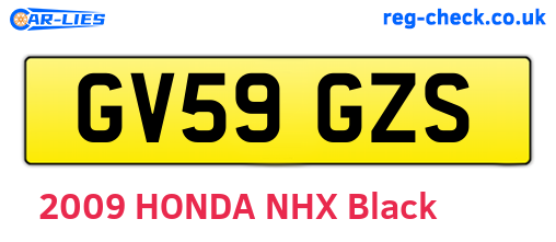 GV59GZS are the vehicle registration plates.