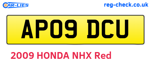 AP09DCU are the vehicle registration plates.