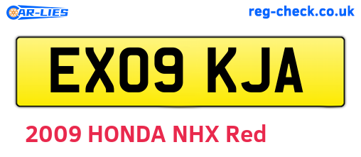 EX09KJA are the vehicle registration plates.