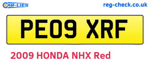 PE09XRF are the vehicle registration plates.