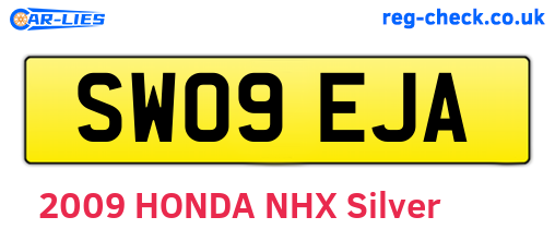 SW09EJA are the vehicle registration plates.