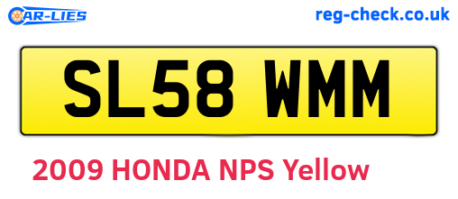 SL58WMM are the vehicle registration plates.