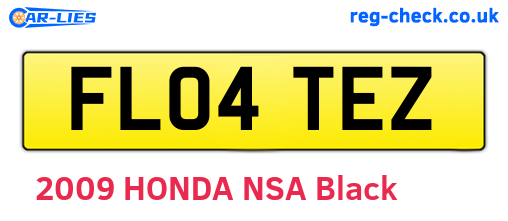 FL04TEZ are the vehicle registration plates.