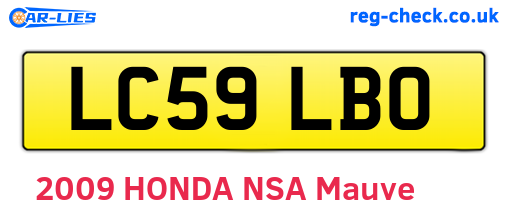 LC59LBO are the vehicle registration plates.