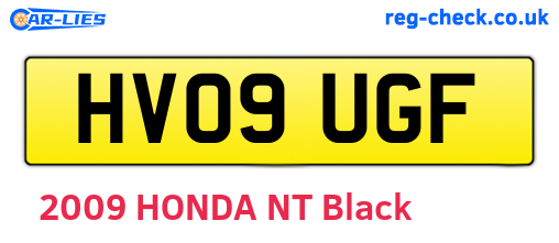HV09UGF are the vehicle registration plates.