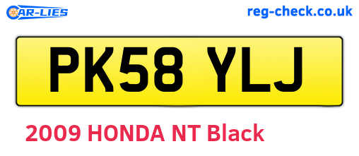 PK58YLJ are the vehicle registration plates.
