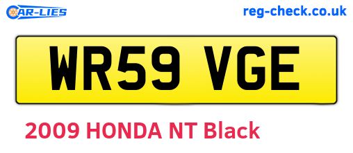 WR59VGE are the vehicle registration plates.