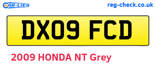DX09FCD are the vehicle registration plates.