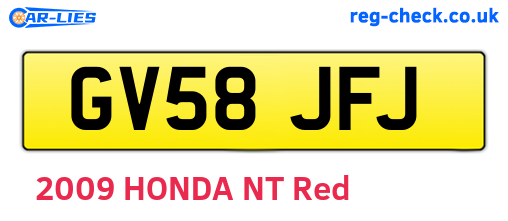 GV58JFJ are the vehicle registration plates.