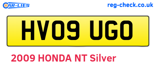 HV09UGO are the vehicle registration plates.