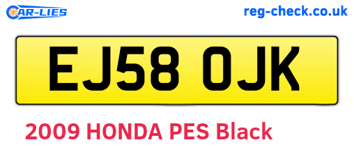 EJ58OJK are the vehicle registration plates.