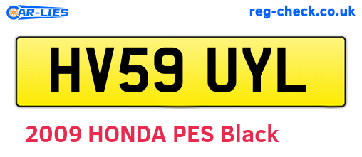 HV59UYL are the vehicle registration plates.