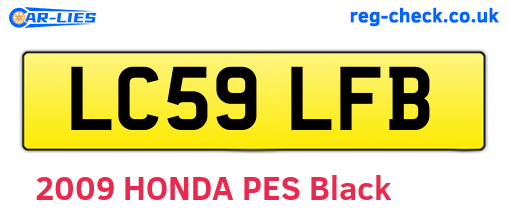 LC59LFB are the vehicle registration plates.