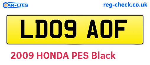 LD09AOF are the vehicle registration plates.