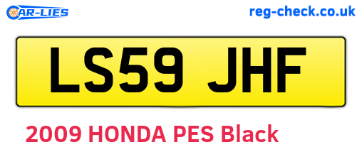 LS59JHF are the vehicle registration plates.