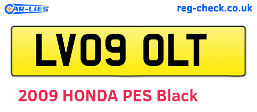 LV09OLT are the vehicle registration plates.
