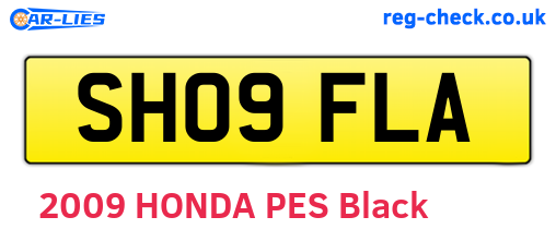 SH09FLA are the vehicle registration plates.