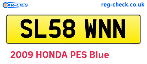 SL58WNN are the vehicle registration plates.