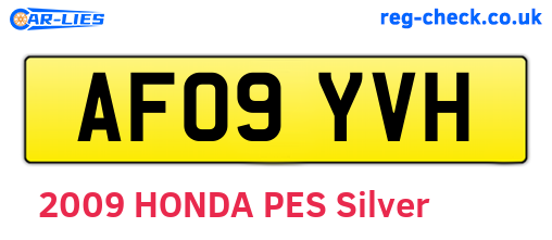 AF09YVH are the vehicle registration plates.