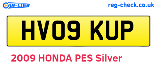 HV09KUP are the vehicle registration plates.