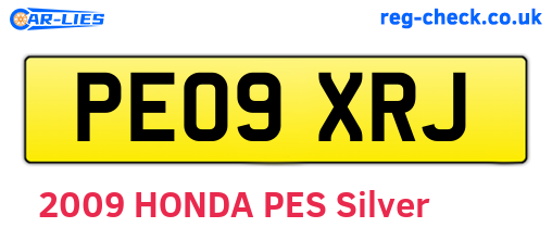 PE09XRJ are the vehicle registration plates.
