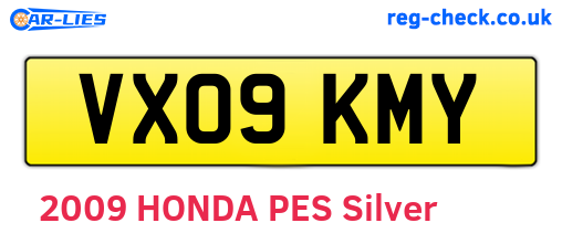 VX09KMY are the vehicle registration plates.