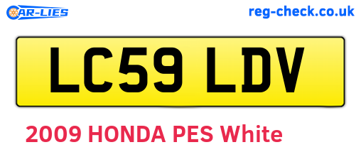 LC59LDV are the vehicle registration plates.