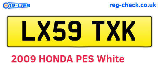 LX59TXK are the vehicle registration plates.