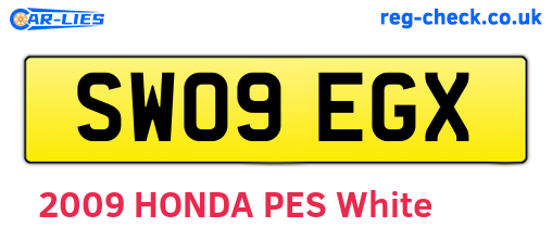 SW09EGX are the vehicle registration plates.