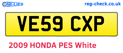 VE59CXP are the vehicle registration plates.