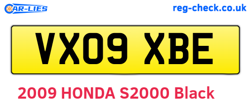 VX09XBE are the vehicle registration plates.