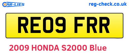 RE09FRR are the vehicle registration plates.