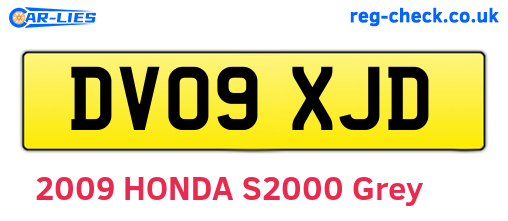 DV09XJD are the vehicle registration plates.