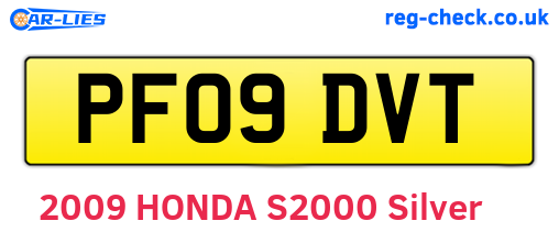 PF09DVT are the vehicle registration plates.
