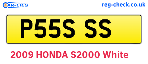 P55SSS are the vehicle registration plates.