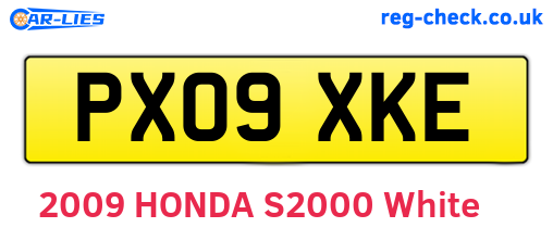 PX09XKE are the vehicle registration plates.