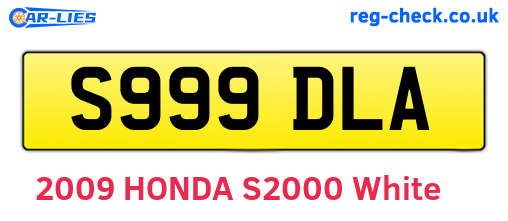 S999DLA are the vehicle registration plates.