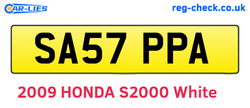 SA57PPA are the vehicle registration plates.