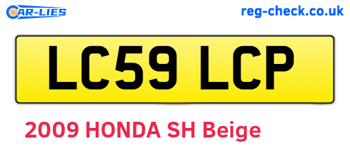 LC59LCP are the vehicle registration plates.