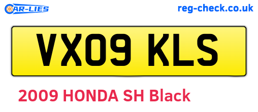 VX09KLS are the vehicle registration plates.
