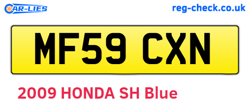 MF59CXN are the vehicle registration plates.