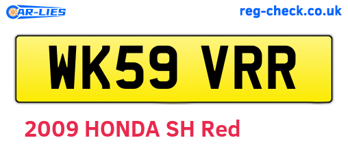 WK59VRR are the vehicle registration plates.